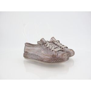 Mel Melissa Jelly Sneakers Girls Toddler Size 11 Glitter Silver Lace Up Shoes